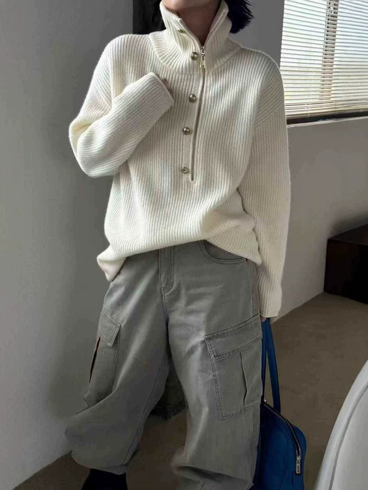 New Half-zip Collared Sweater