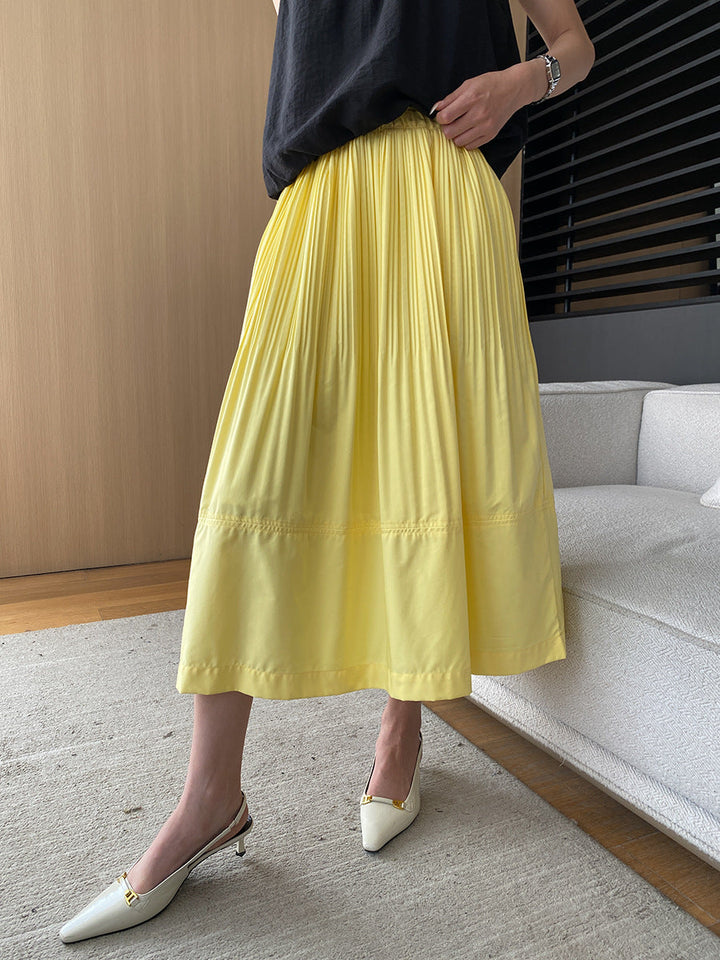 Khloe Vacation High-Waisted Textured A-Line Skirt