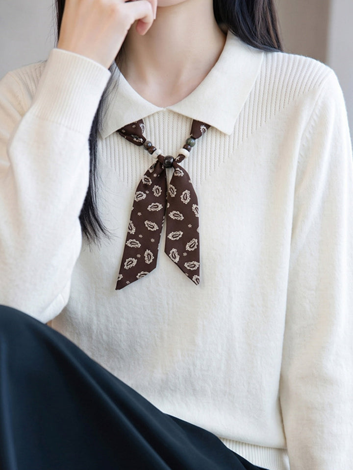 New Stylish Collared Knit Top