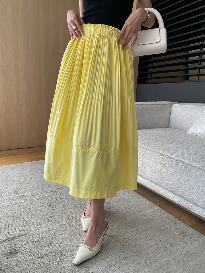 Khloe Vacation High-Waisted Textured A-Line Skirt