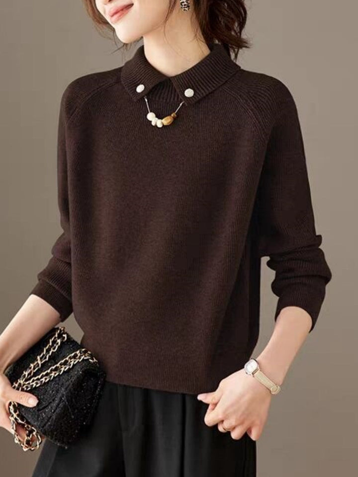 Loose-fit Collared Pullover Sweater
