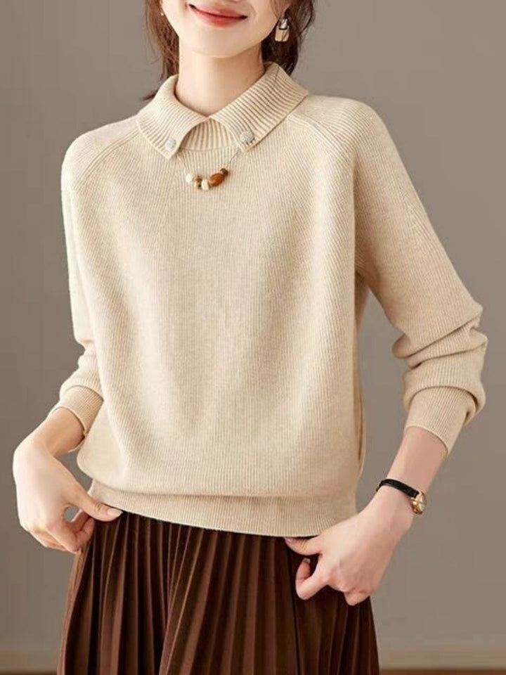 Loose-fit Collared Pullover Sweater