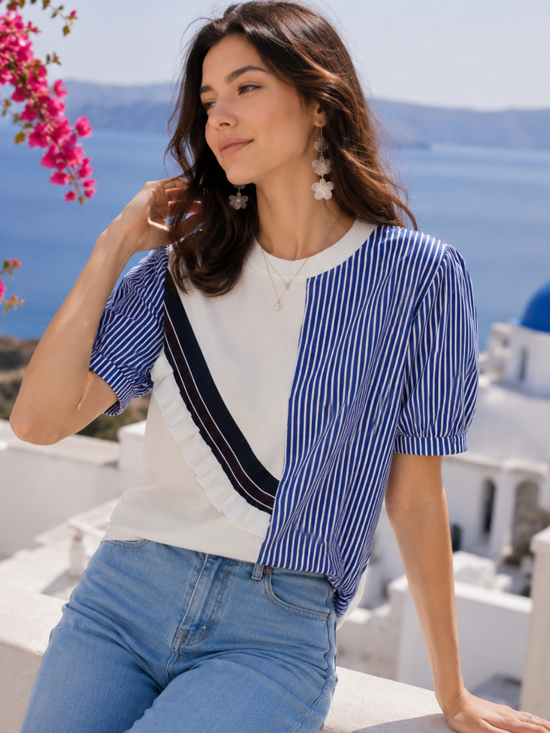 Jasmine Casual Puff Sleeve Knitted Sweater