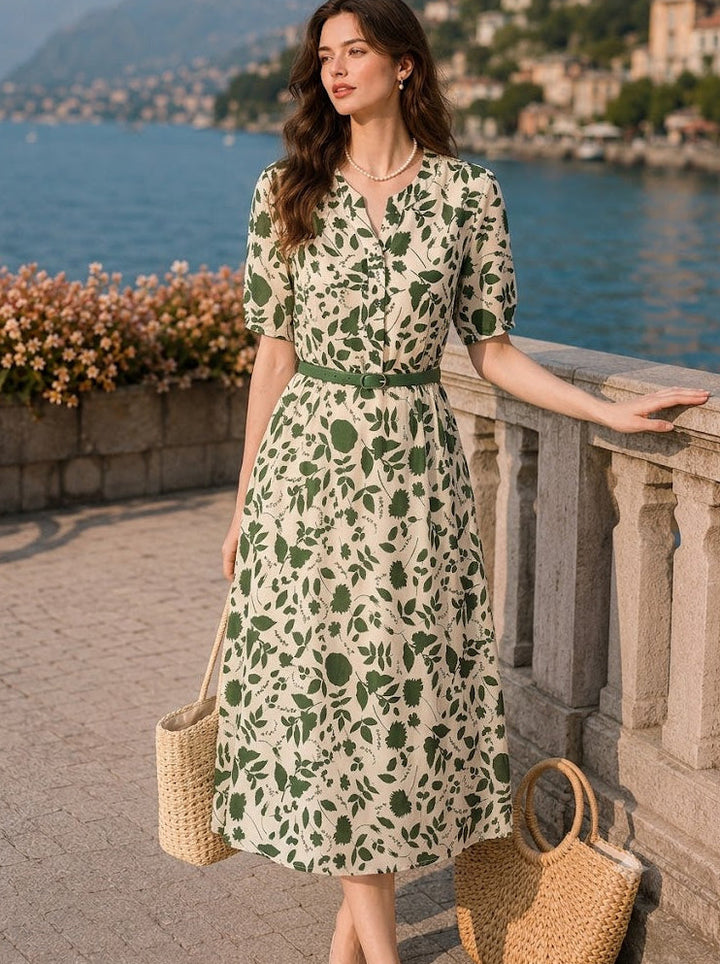 Emma Chic V-Neck Floral Printed Dress
