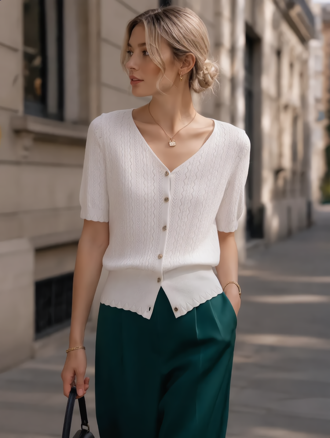Zoe Elegant Hollowed Knitted Cardigan