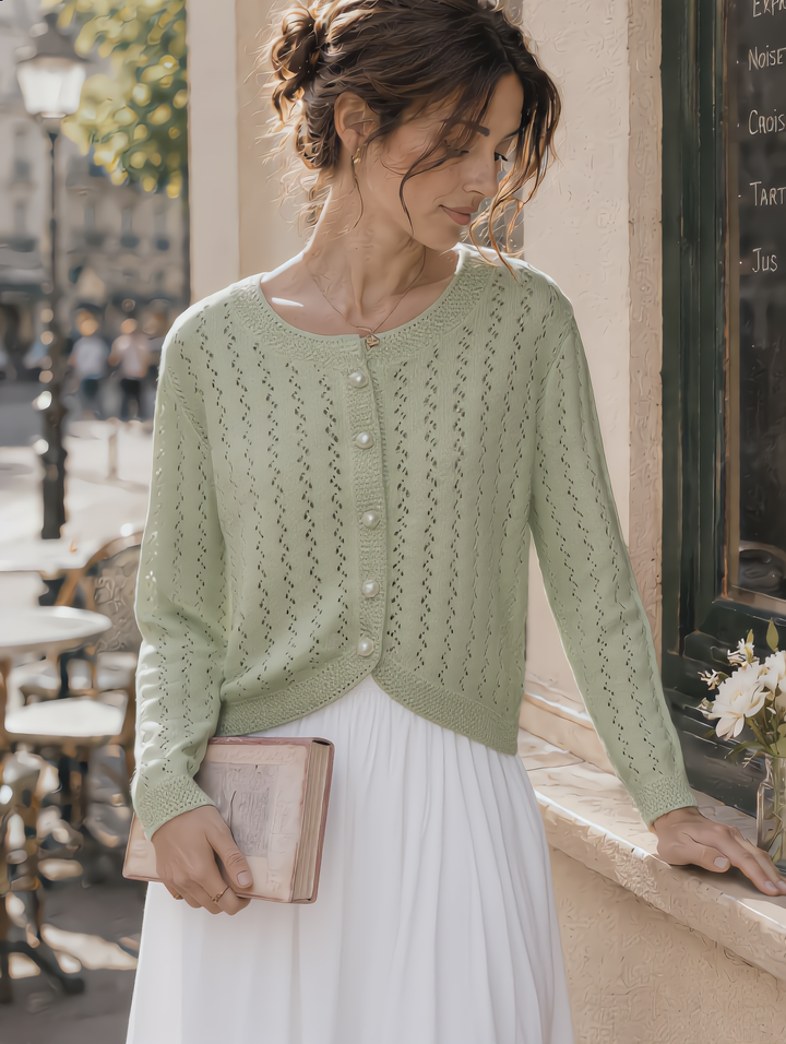 Althea Hollow Classic Knit Cardigan