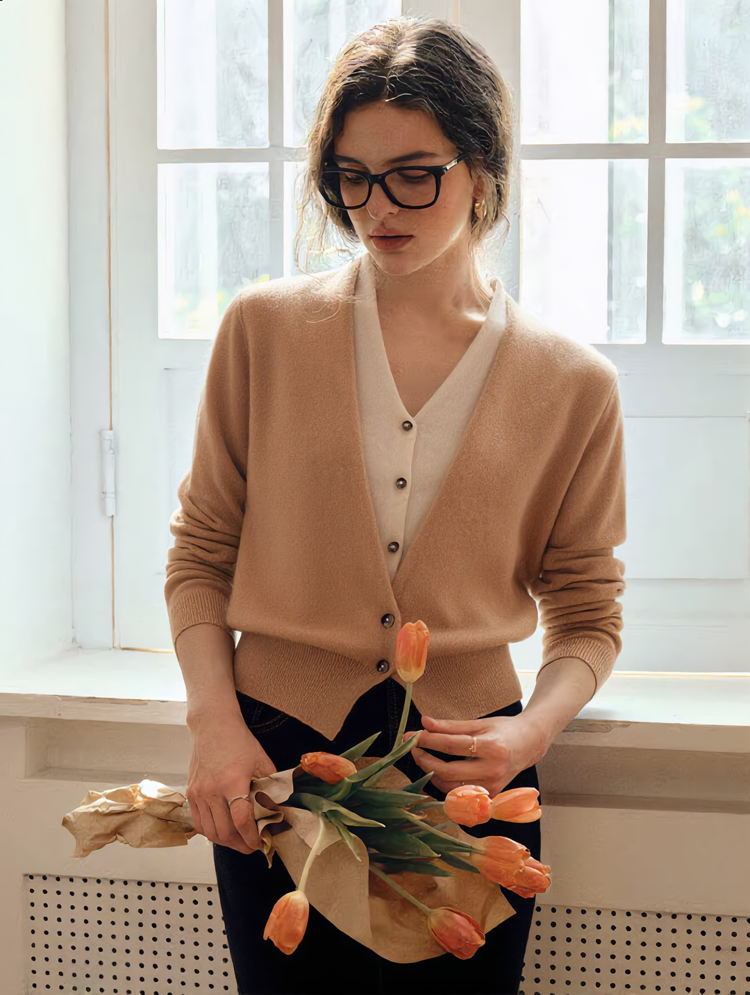 Ruby Classic V-neck Knitted Cardigan Dress Set