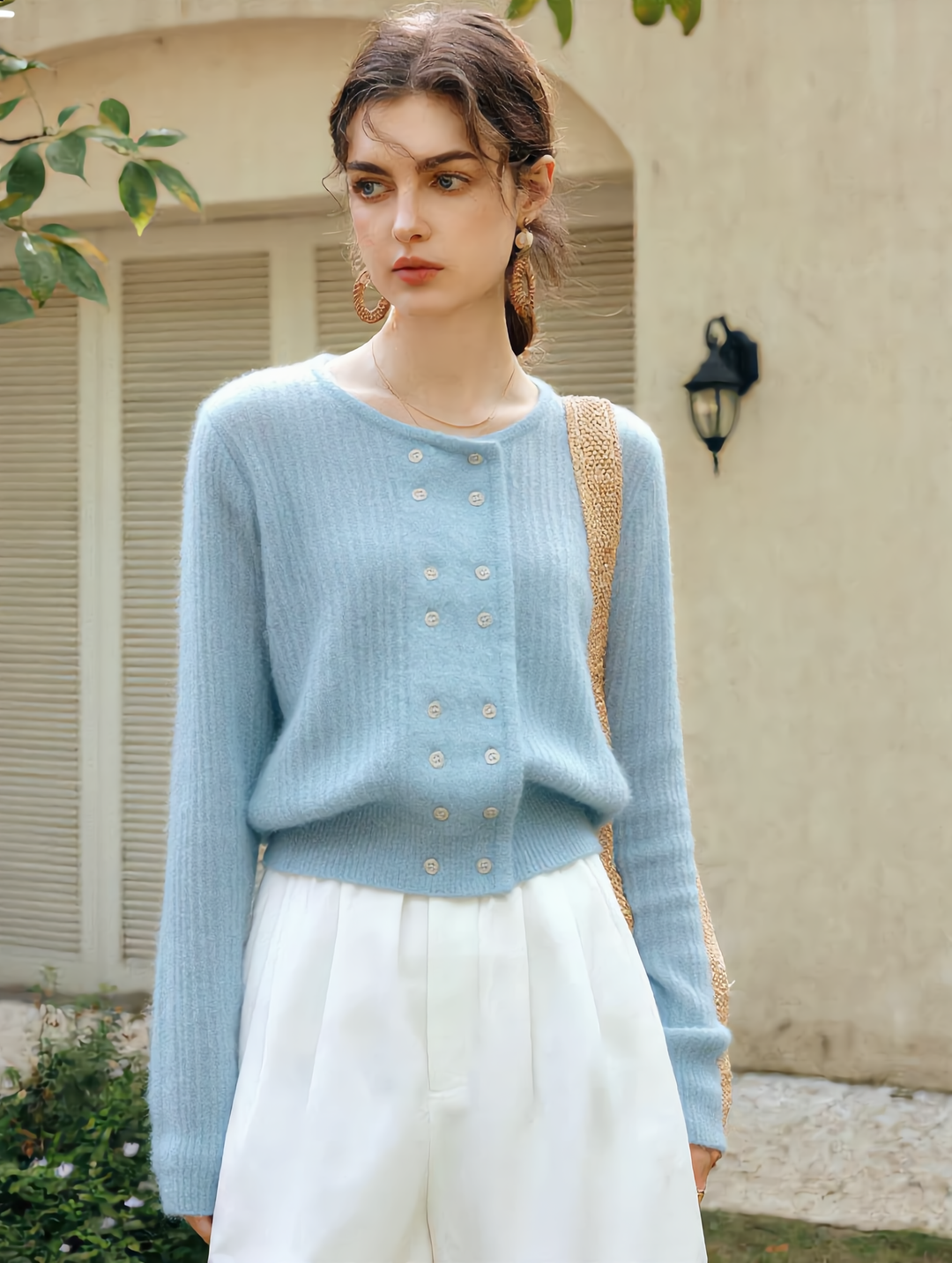 Alena French Style Double-breasted Knitted Cardigan