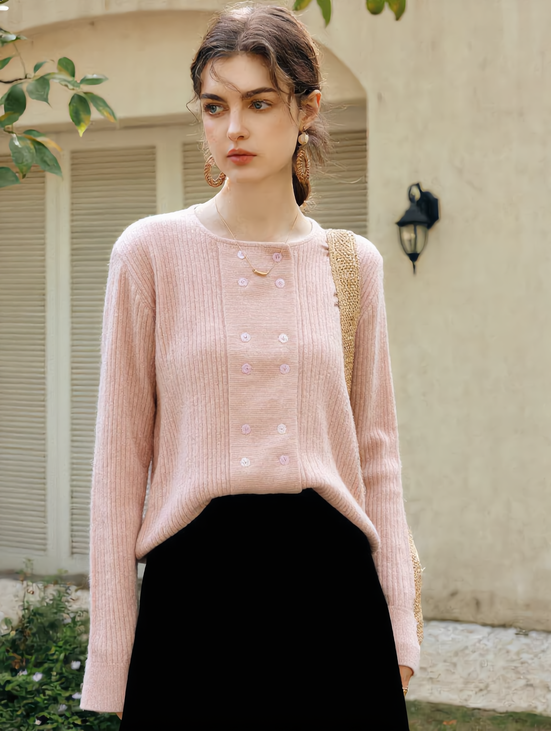 Alena French Style Double-breasted Knitted Cardigan
