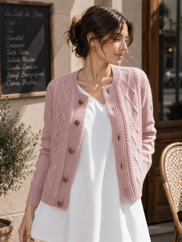 Anna Crew Neck Loose Knitted Cardigan