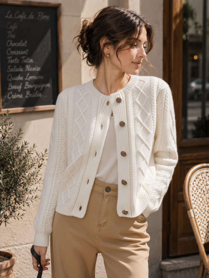 Anna Crew Neck Loose Knitted Cardigan