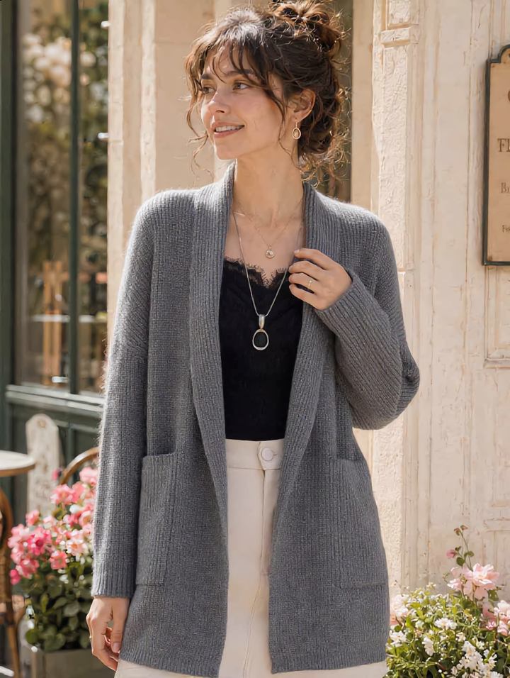 Emily Classic V-Neck Thick Knitted Coat