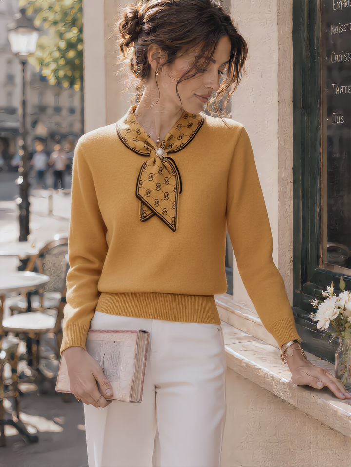 Isabella Casual Bow Knitted Pullover Sweater
