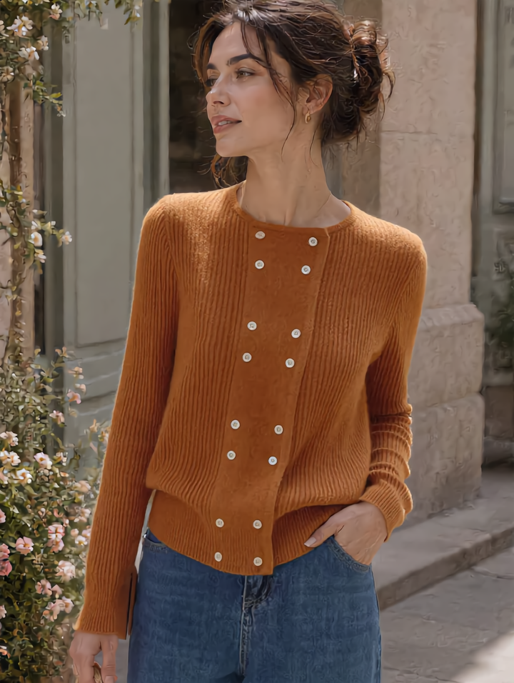 Alena French Style Double-breasted Knitted Cardigan