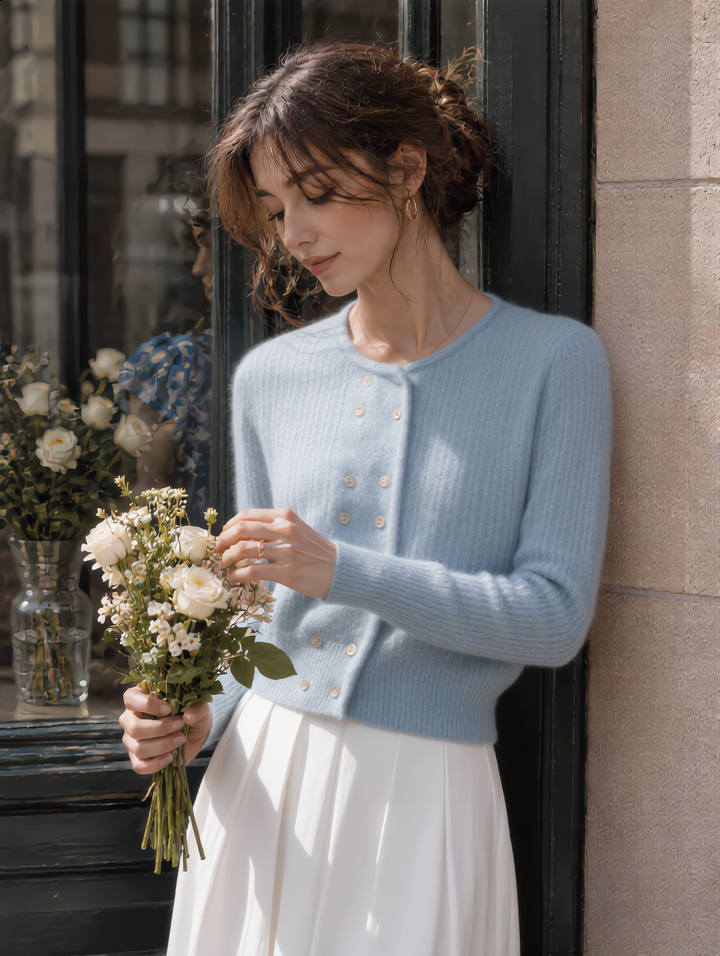 Alena French Style Double-breasted Knitted Cardigan