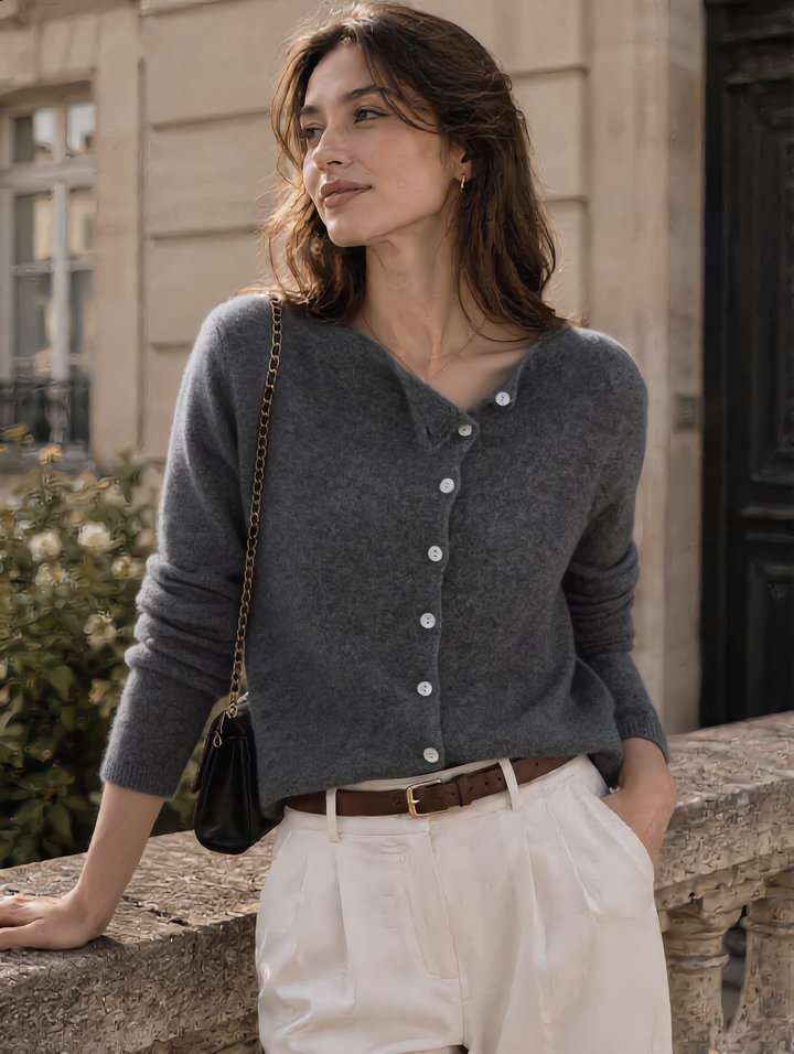 Kayla Classic Crew Neck Knitted Cardigan