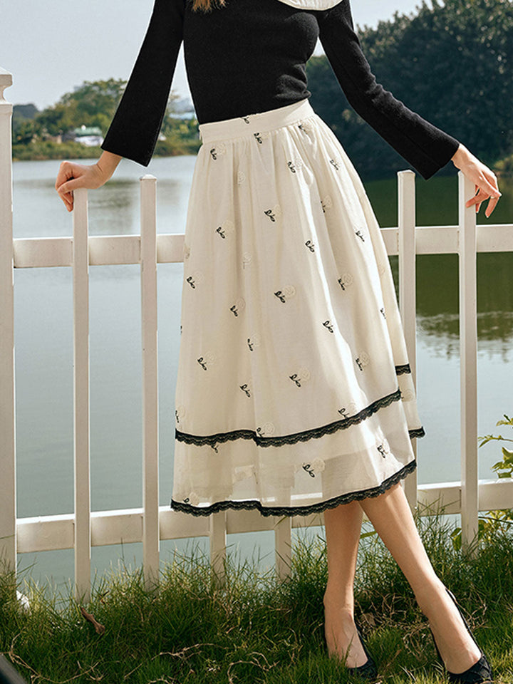 Alexis Retro Contrast Lapel Knitted Top Set