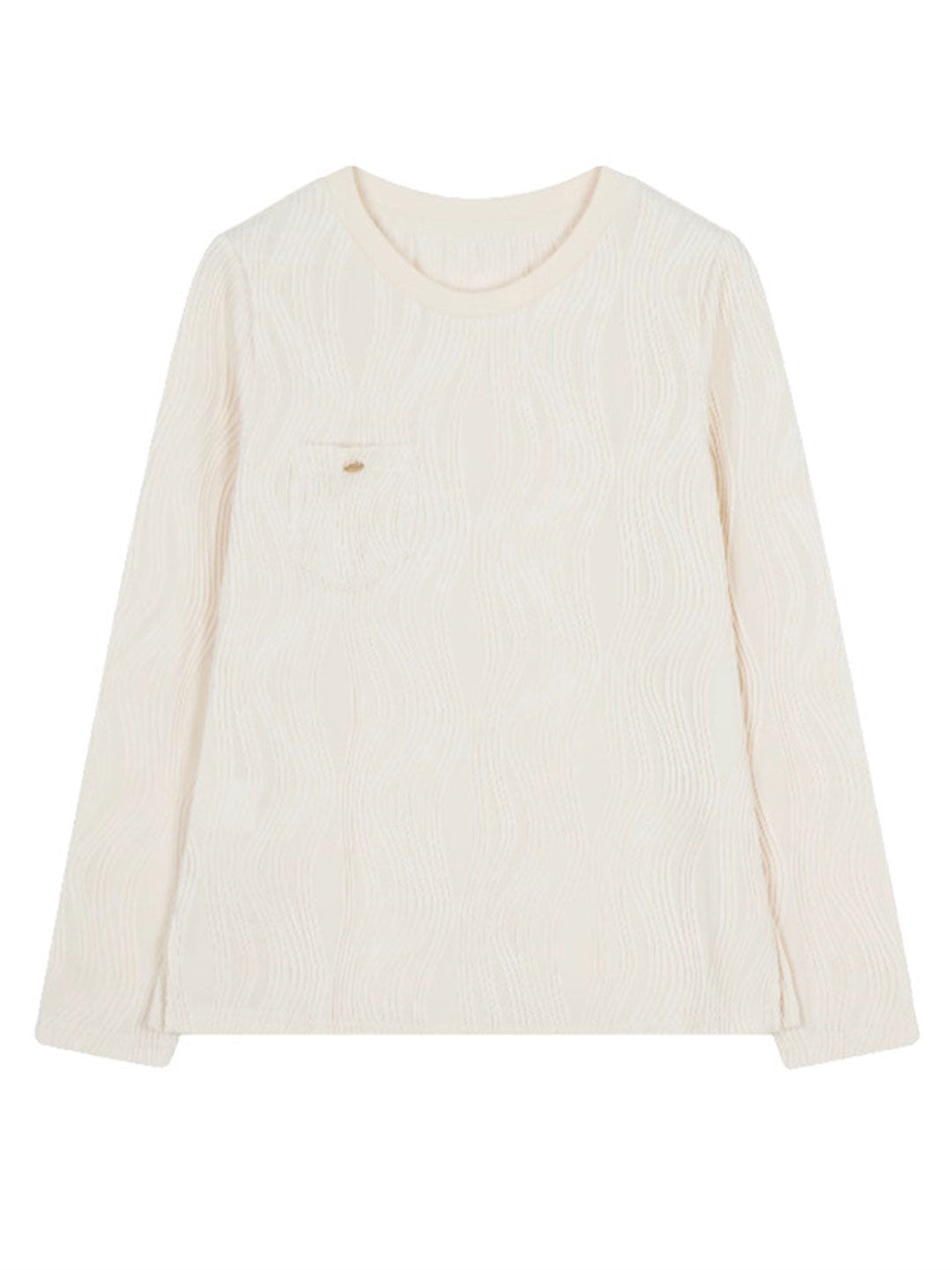 Jessica Retro Crew Neck Jacquard Texture Knitted Sweater