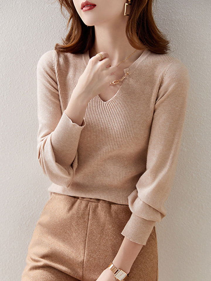 Emily Classic V-Neck Knitted Top