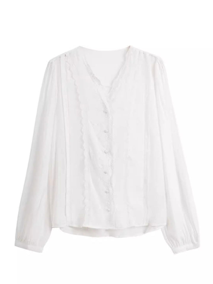 Lauren Classic Puff Sleeve Paneled Shirt