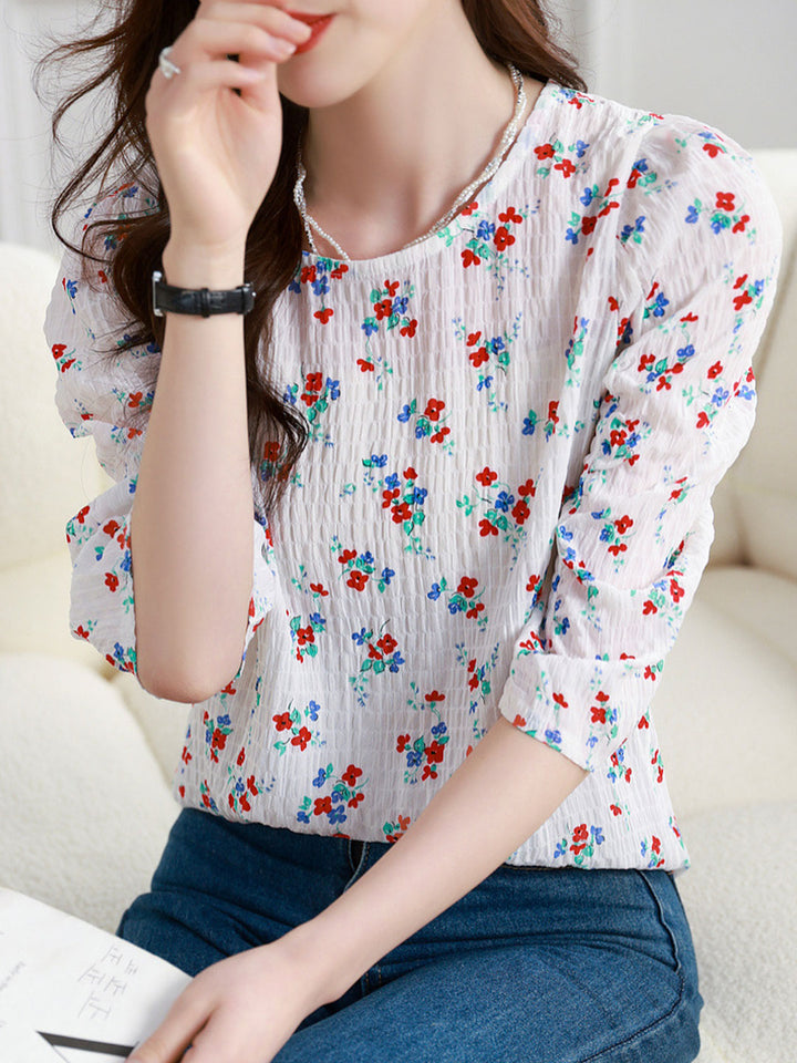 Sophie Classic Crew Neck Floral Top