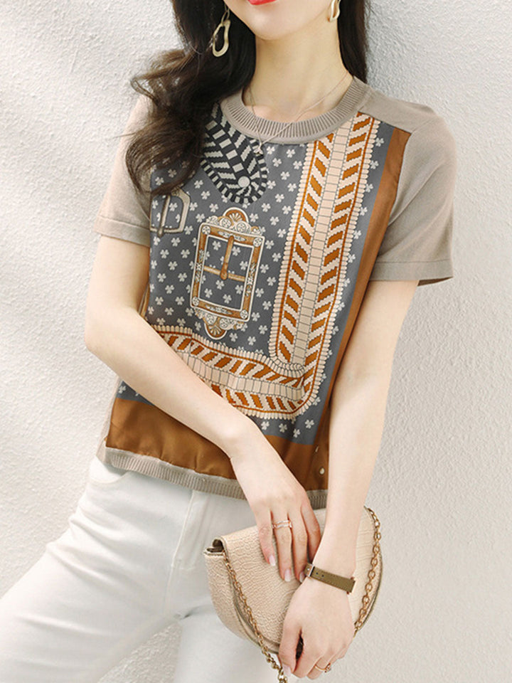 Elizabeth Casual Paneled Knitted Sweater