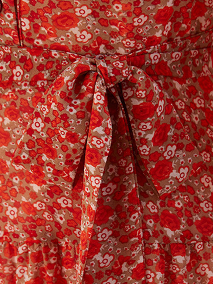 Alexis Vintage Ruffle Floral Chiffon Dress