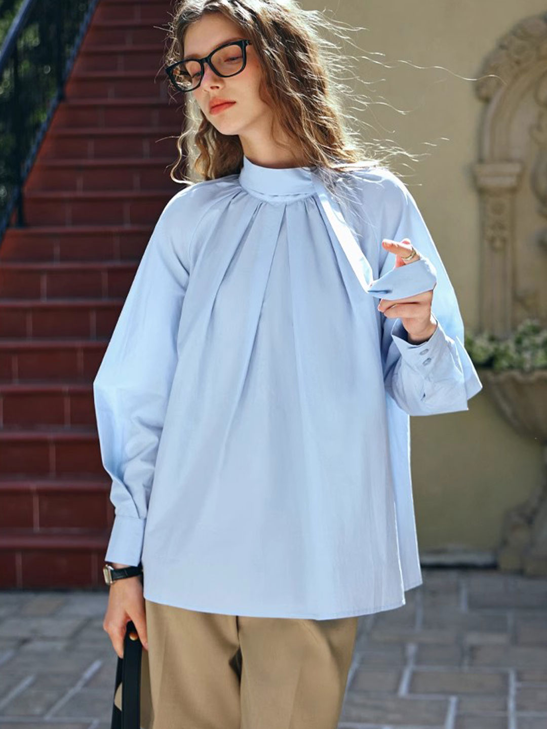 Natalie Retro Loose Bow Shirt