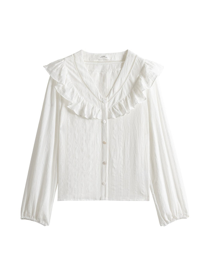 Delicate Lace V-Neck Blouse