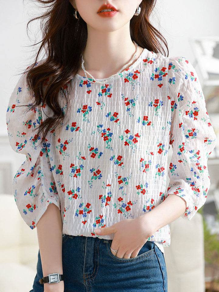 Sophie Classic Crew Neck Floral Top