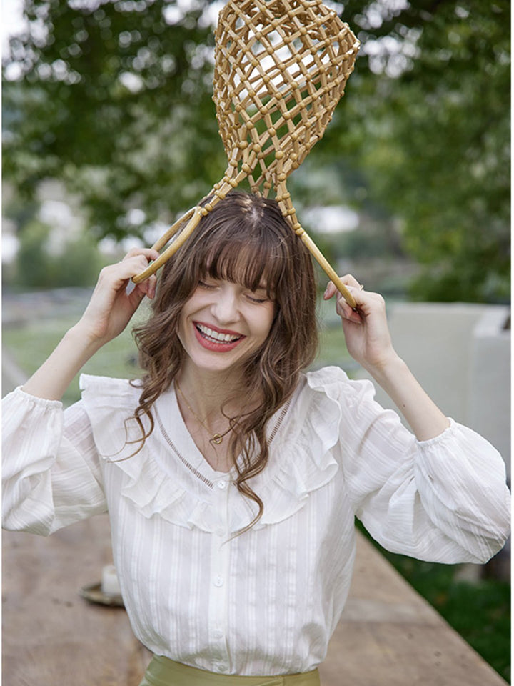 Delicate Lace V-Neck Blouse