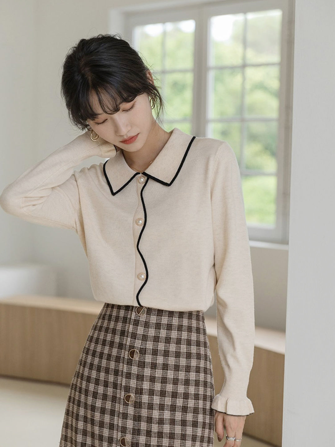 Erin French Style Pullover Cotton Knitted Sweater