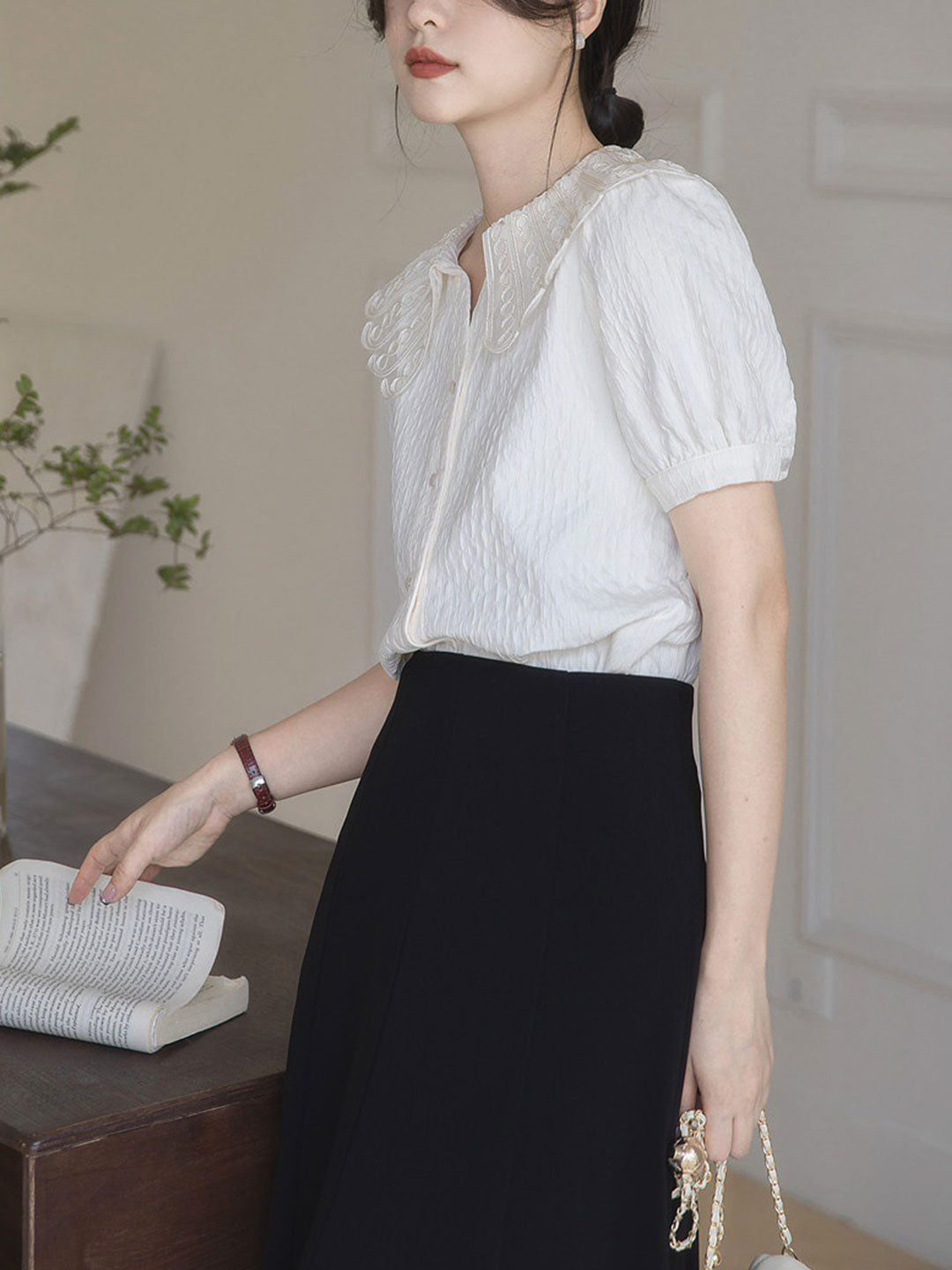 Hannah Vintage Doll Collar Lace Top