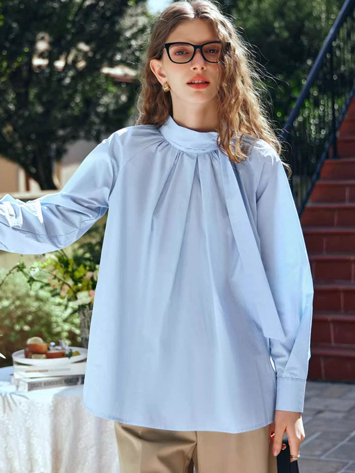 Natalie Retro Loose Bow Shirt