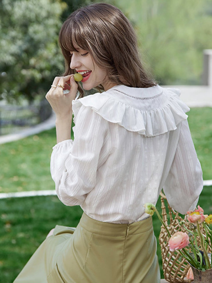 Delicate Lace V-Neck Blouse